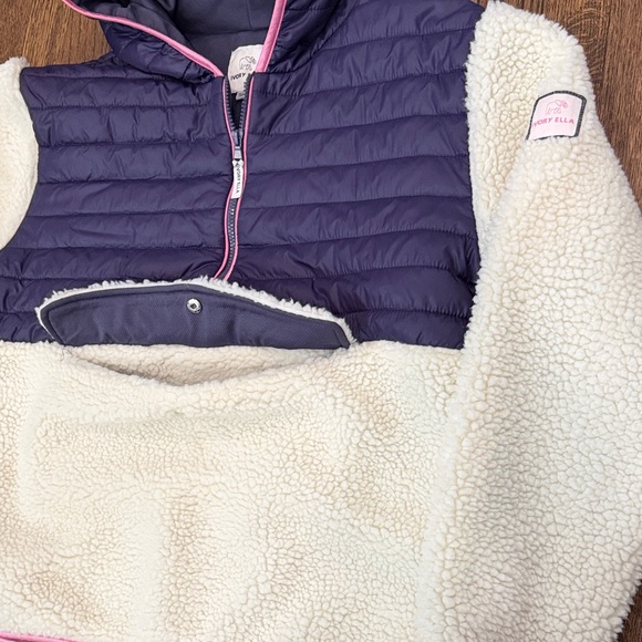 Ivory Ella Purple and Cream Hooded Sweatshirt - Picture 3 of 5